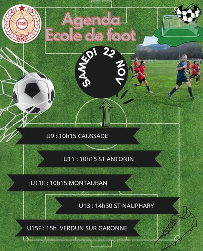 Agenda école de foot FCQR 