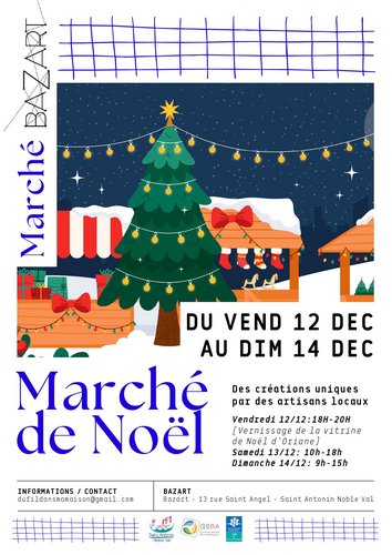 Affiche marché de Noël BAZART 