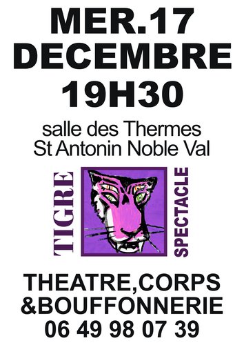 Affiche spectacle "TIGRE" Les Corps Fauves 