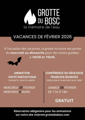 Affiche Grotte du Bosc février 2026