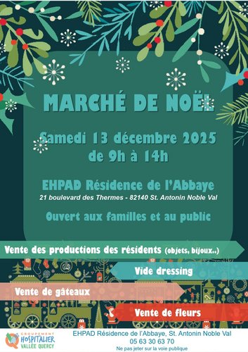 Affiche marché de Noël Résidence de l'Abbaye