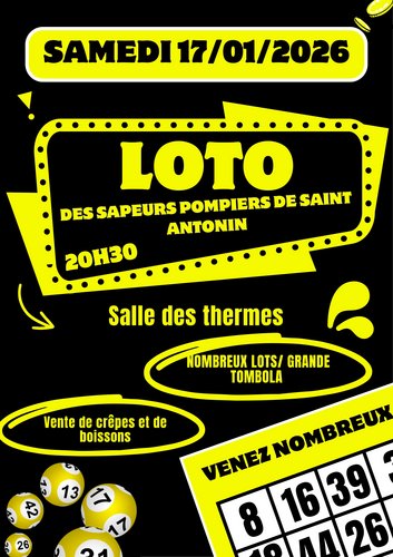 Affiche loto Pompiers janvier 2026